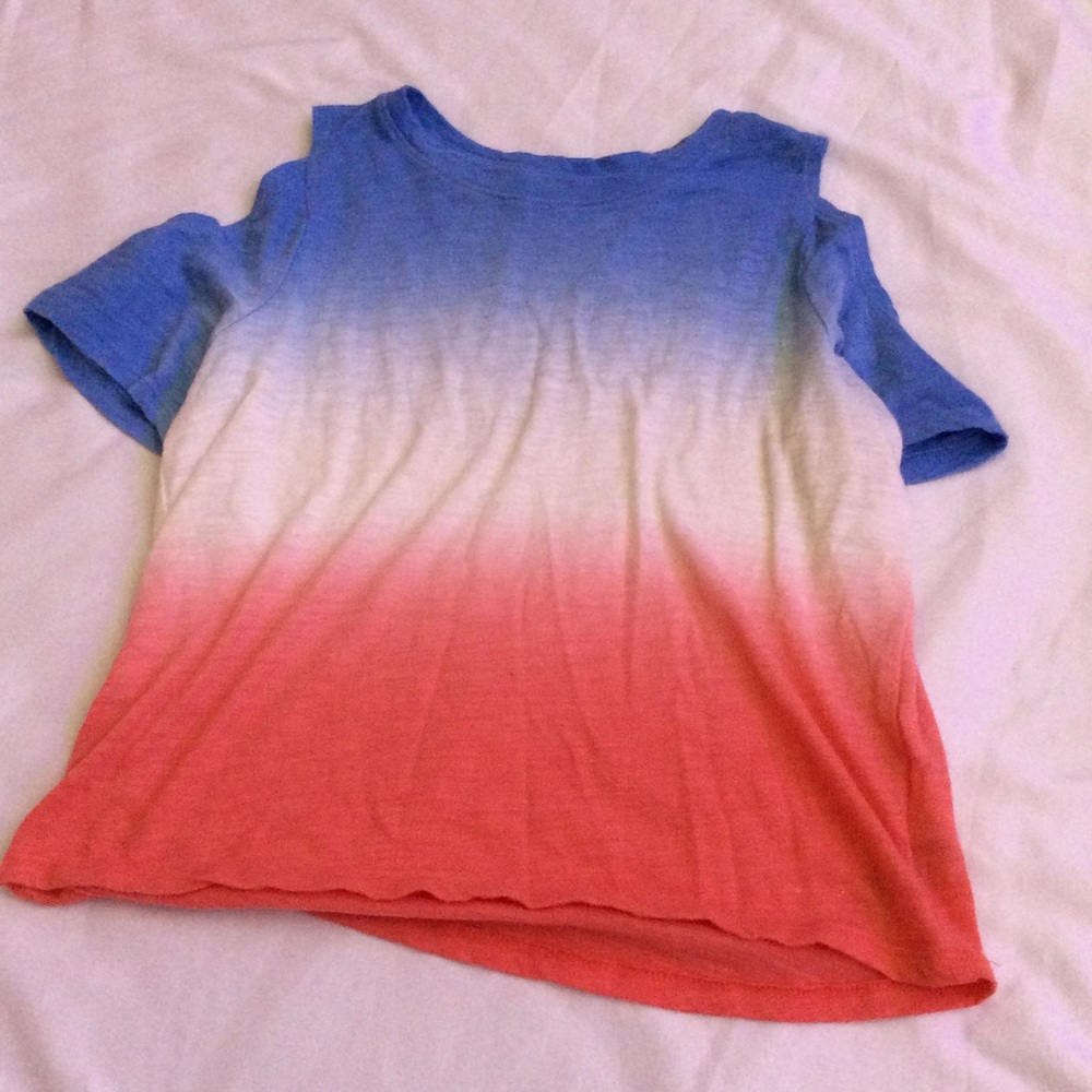 red,white and blue shirt